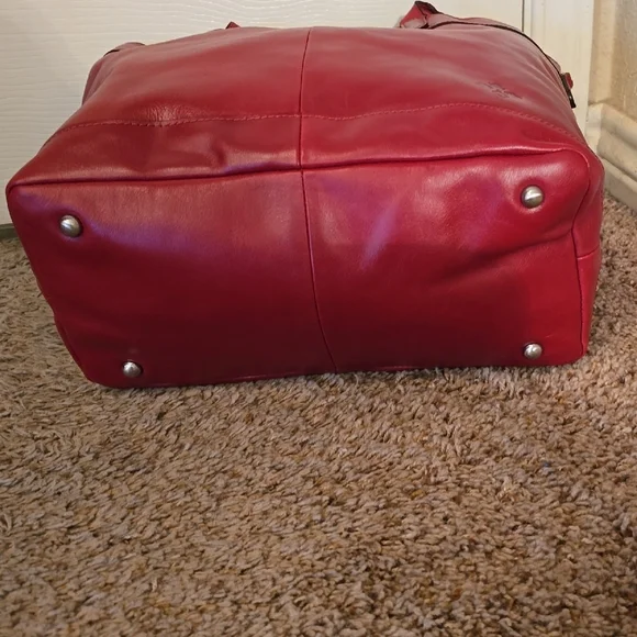 Patricia Nash Red Leather Tote with Braided Handles - Picture 6 of 14